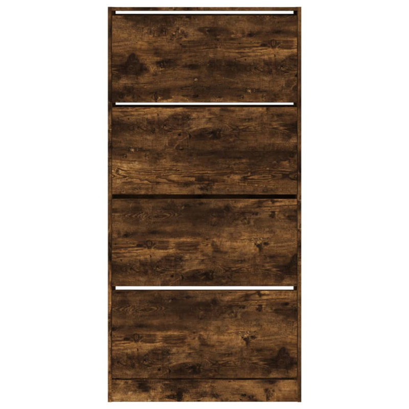 12 Pair Shoe Storage Cabinet, Smoked Oak