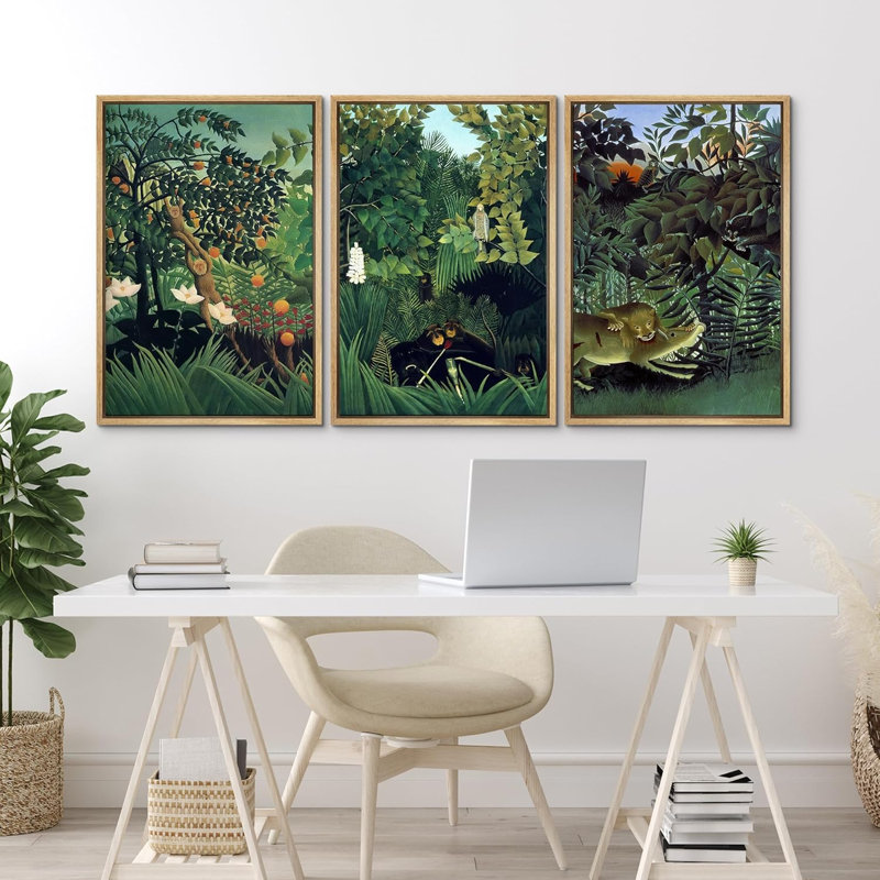 Impression sur toile encadrée 3 pièces, H 36 po x l 24 po x P 1,5 po, Naturel