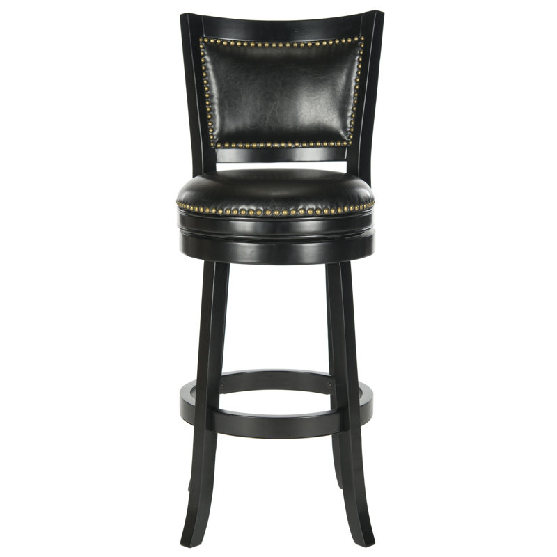 Brockway Swivel Bar Stool, Black / Black