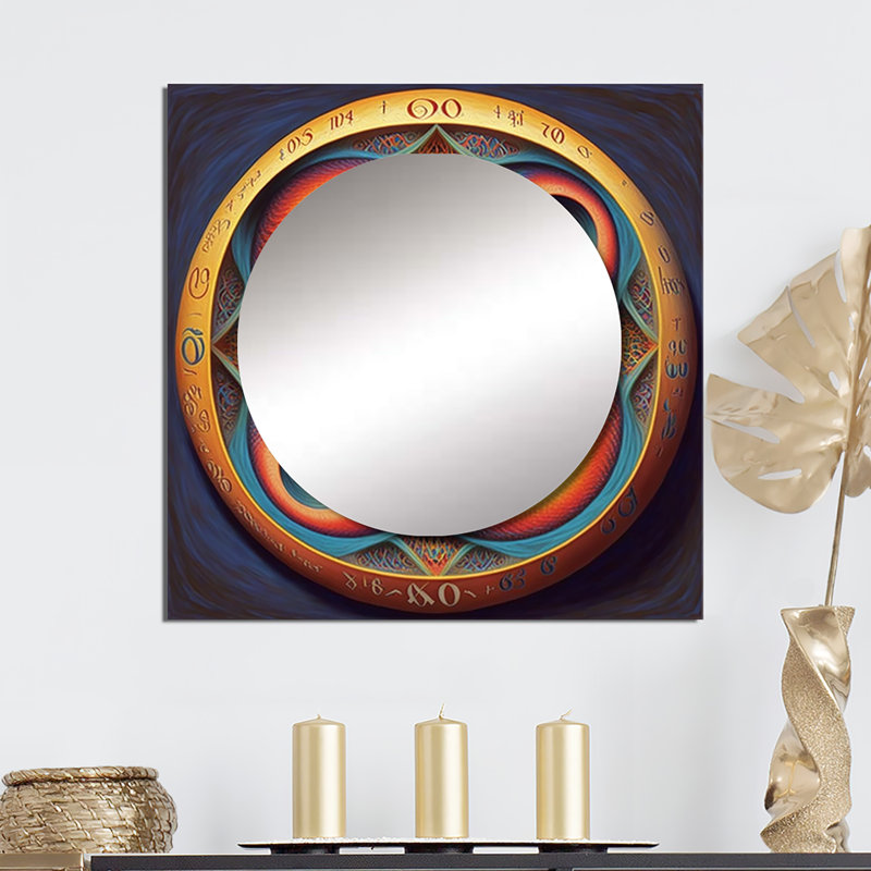 Ordhan - Miroir géométrique carré pour décoration murale, 23 po x 23 po