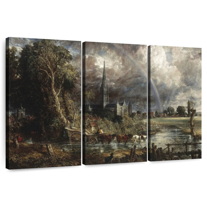 Salisbury Cathedral From Meadows, 28" H x 45" W