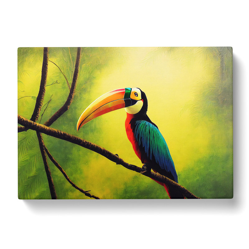 Attractive Toucan Bird - Wrapped Canvas Painting, 35cm H x 50cm W x 3cm D