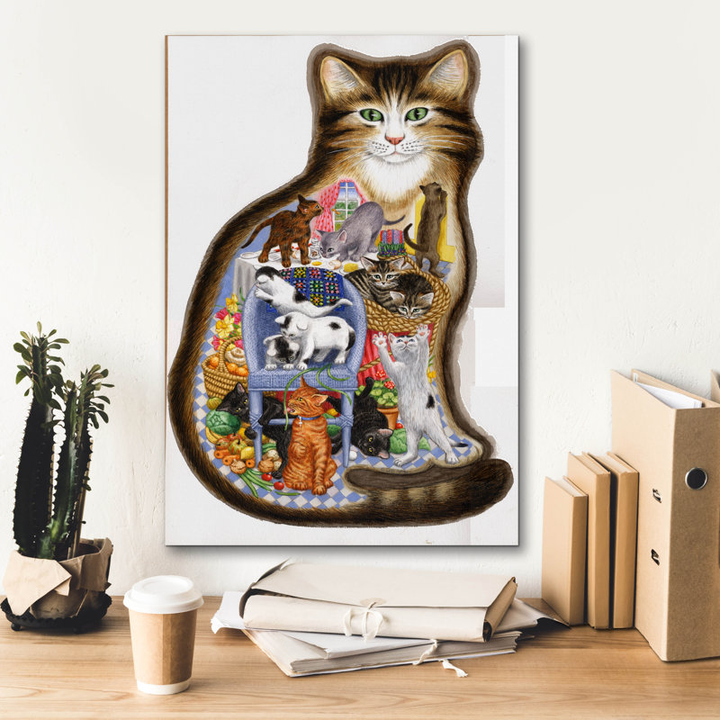  «Shaped Cat» par Gale Pitt, art mural sur toile, 18 po x 26 po, H 26 po x l 18 po