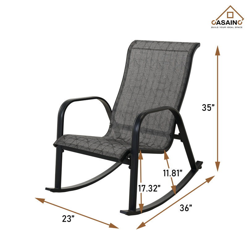 Chaise berçante d'extérieur en métal