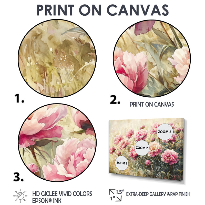 Marsha pivoines et la prairie d'été III - pivoines, art mural, Reproduction encadrée d'une seule photo, H 30 po x l 40 po