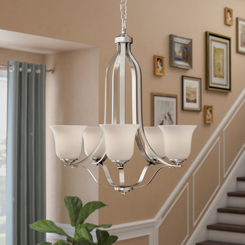 Emmons Five Light Chandelier from Generation Lighting , Brushed Nickel, Yes