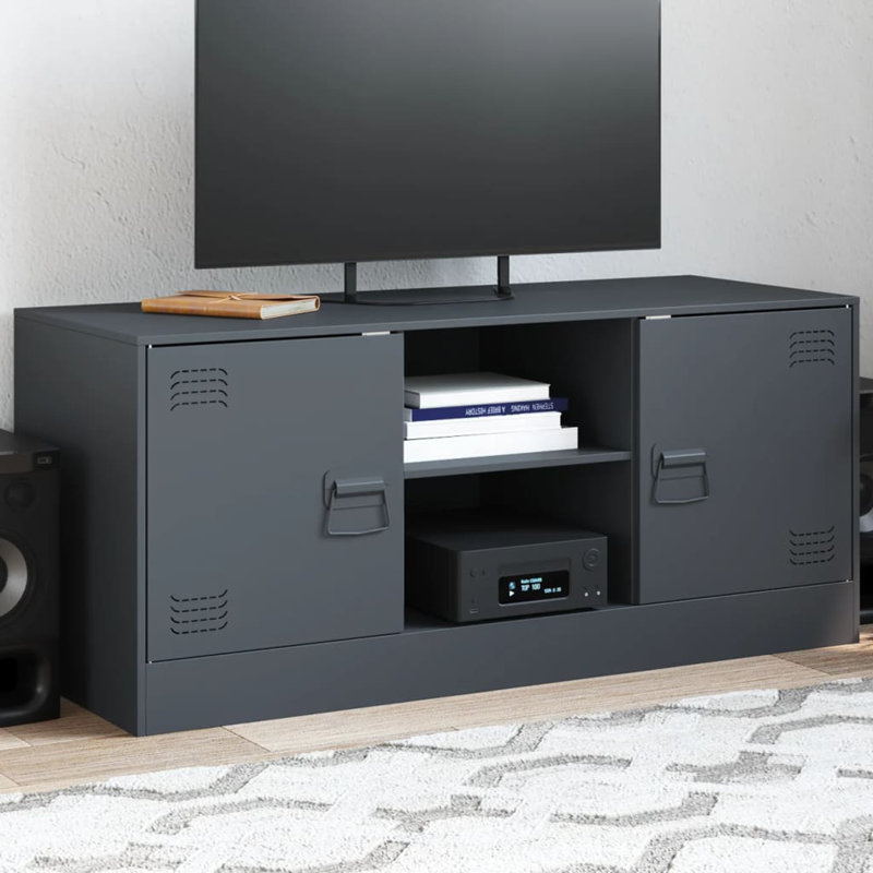 Alexxander Unfinished TV Stand for TVs up to 24", Anthracite
