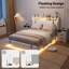 Lit de rangement rembourré avec station de charge et lumières DEL Komor-1184479484-1184479485