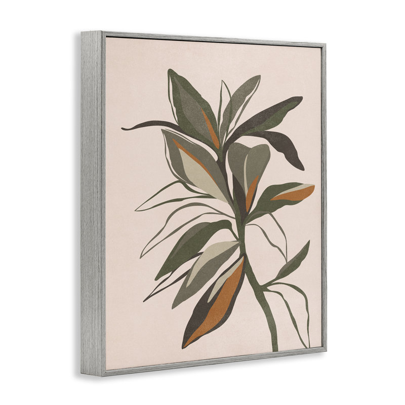 «Earthtone Boho Plant Grey», estampe numérique par Nataly White, H 14 po x l 11 po, Estampe numérique Farmhouse