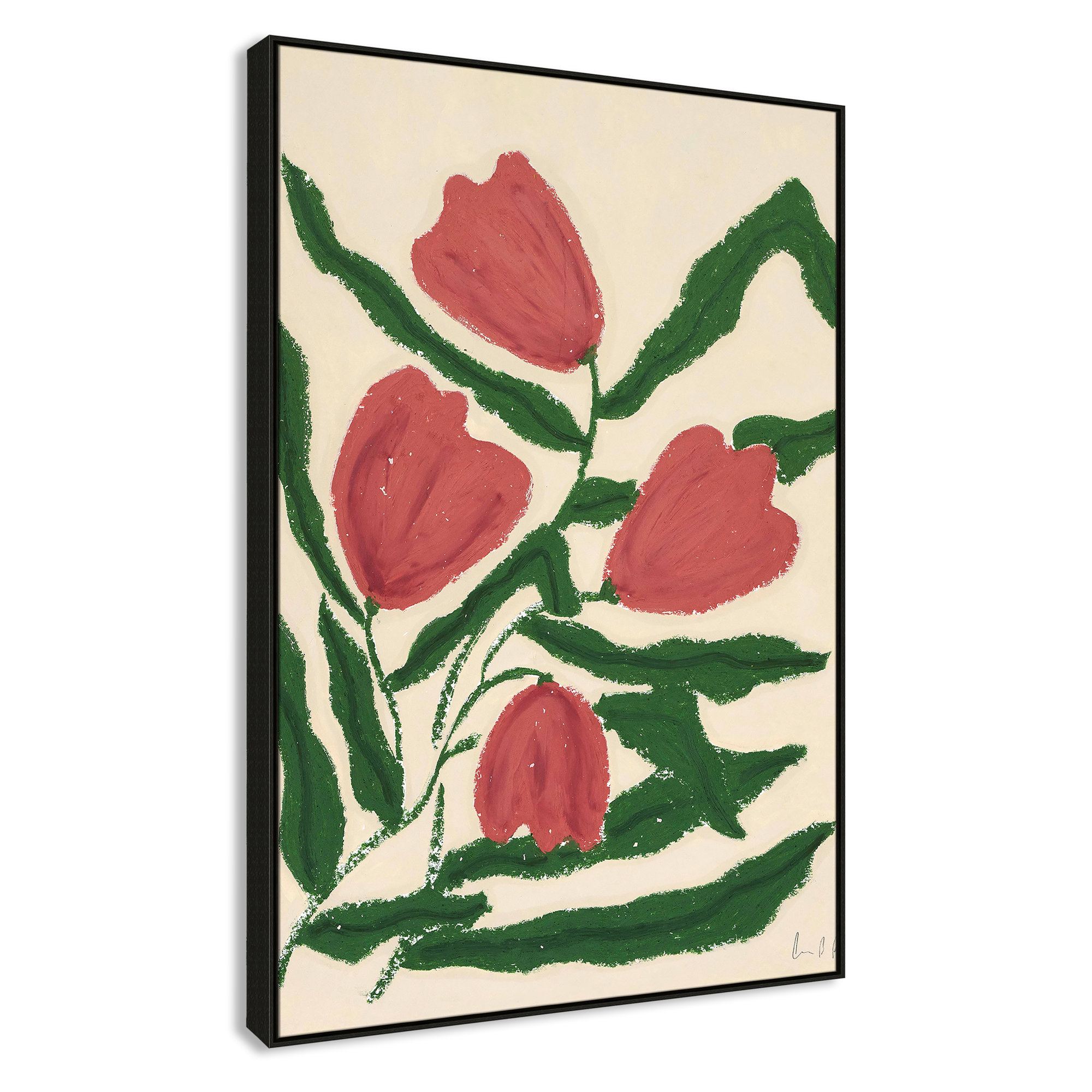 Red Tulips  Print by Camilla Bergqvist, Espresso, 61.5" H x 41.5" W