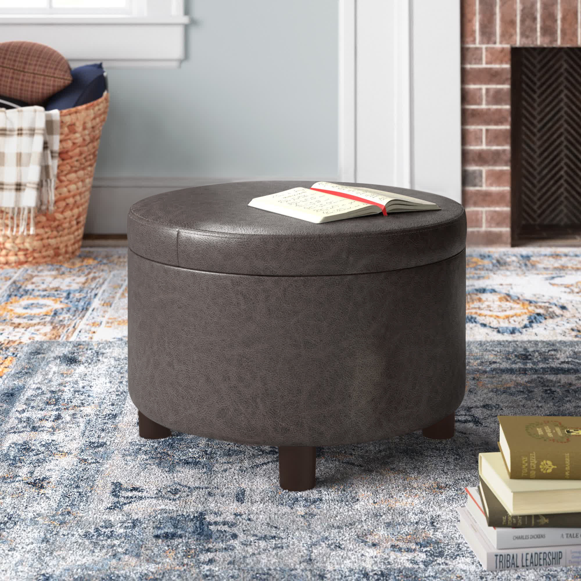 Laurel Embroidered Footstool