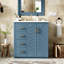 Meuble-lavabo en céramique 30 po. Bois massif et fabrication. Armoire dissimulée. Meuble-lavabo Indigo . Rangement spacieux. Unité-1682969038