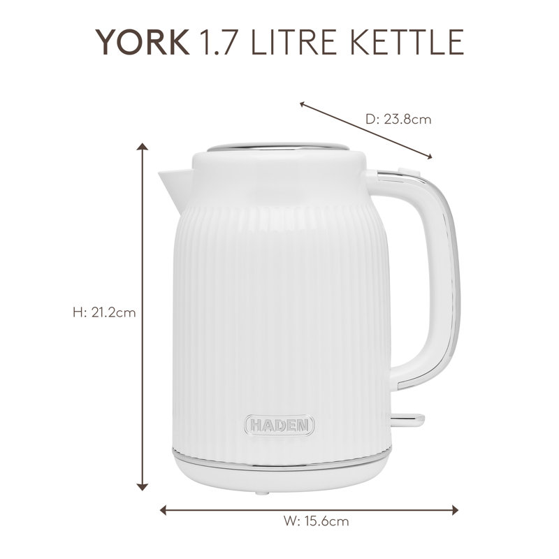 HADEN York 1.7L Electric Tea Kettle, White