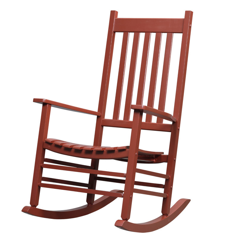 Outsunny Outdoor Rocking Chair, Wine Red
