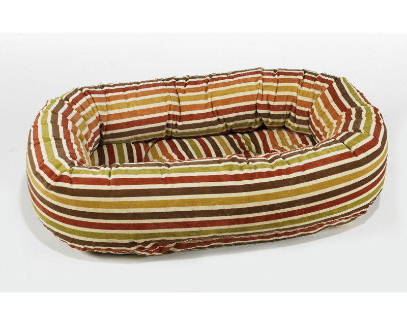 Lit pour chien impression donut, Grand (l 42 po x P 32 po x H 7 po), Rayures salsa