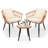 3-Piece Outdoor Patio Conversation Set with Cushions, Glass Top Side Table, and Powder-Coated Steel Frame, All-Weather Rattan, Ideal for Balcony & Backyard