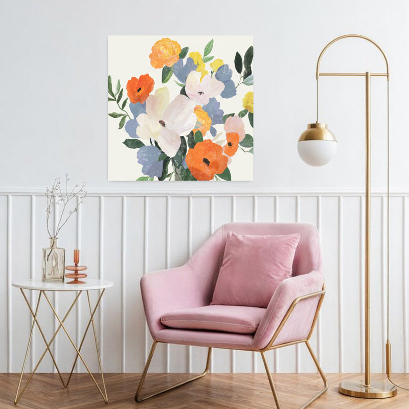 Florals In Vase II, H 32 po x l 32 po