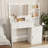 Modern Dressing Table With Adequate Storage And Lights For Bedroom Use Functional Drawer Hidden Compartments