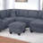Dark Gray Finish  Laf Loveseat With Usb Port Modern Style 5Pc Sectional Set Corner Wedge Armless Chair Cocktail Ottoman Raf Loveseat With Storage Primary Living Room-885976439