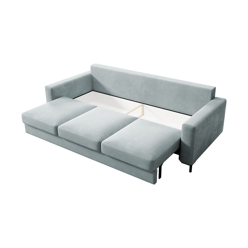 Aleg 3 Seater Velvet Sofa, Grey