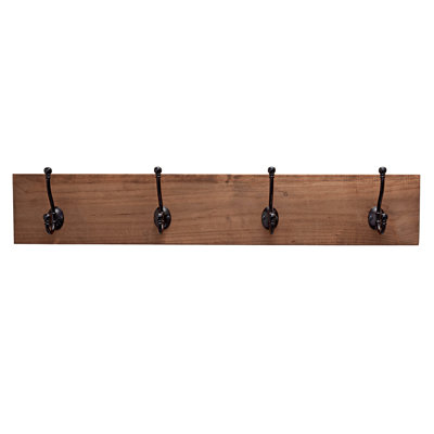 Abbotsford Solid Wood 4 - Hook Wall Mounted Coat Rack