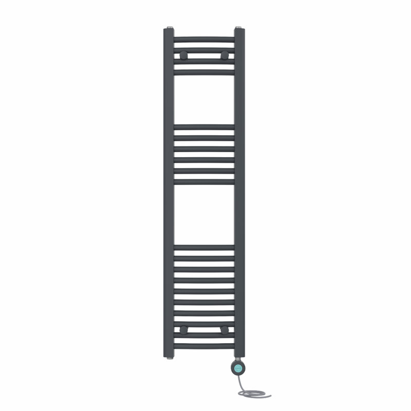 Curved Towel Rail Heated Towel Rails, Anthracite, 120cm H x 30cm W x 3.4cm D