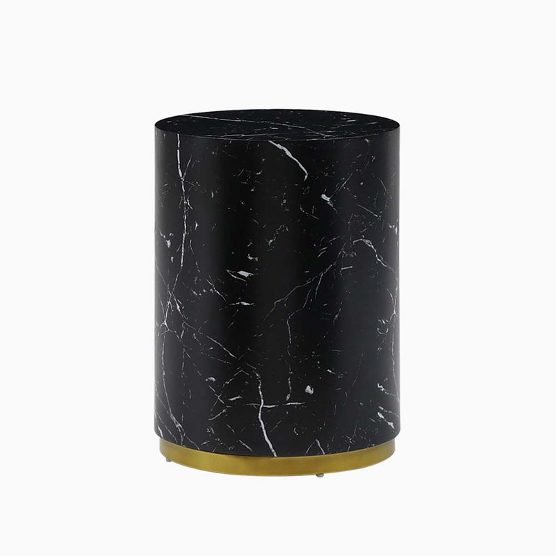 Table basse, table basse, table de salon avec base en métal Dawsen, H 19,69 po x L 15,75 po x l 15,75 po