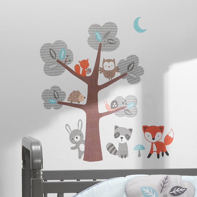 Décalcomanie murale amis avec arbre des bois
