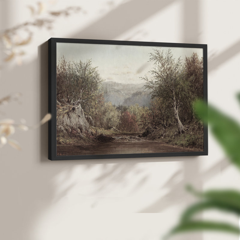 Paysages rétro-CDLXI - reproduction encadrée - réarmable, H 22 po x l 28 po, Noir