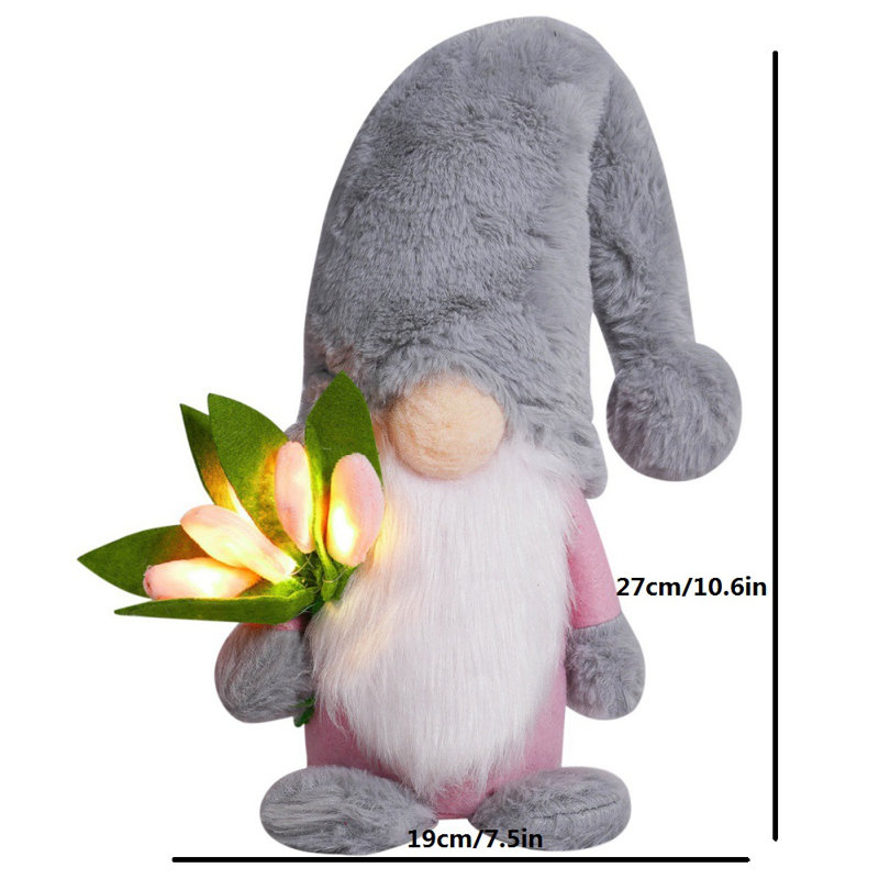 Ornement de table / foyer / bureau Glow Tulip, Gris