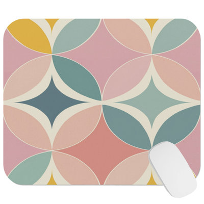 Abstract Retro 70s Hippie Pattern IV Retro Gaming Cute Office Laptop Desk Pad Gift Mat Square Rectangle Non-Slip Mousepad