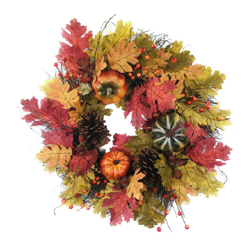 Couronne de polyester citrouille 24 po