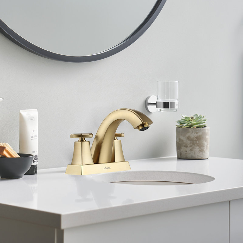 Robinet de salle de bain avec ensemble de drain Centreset, Or