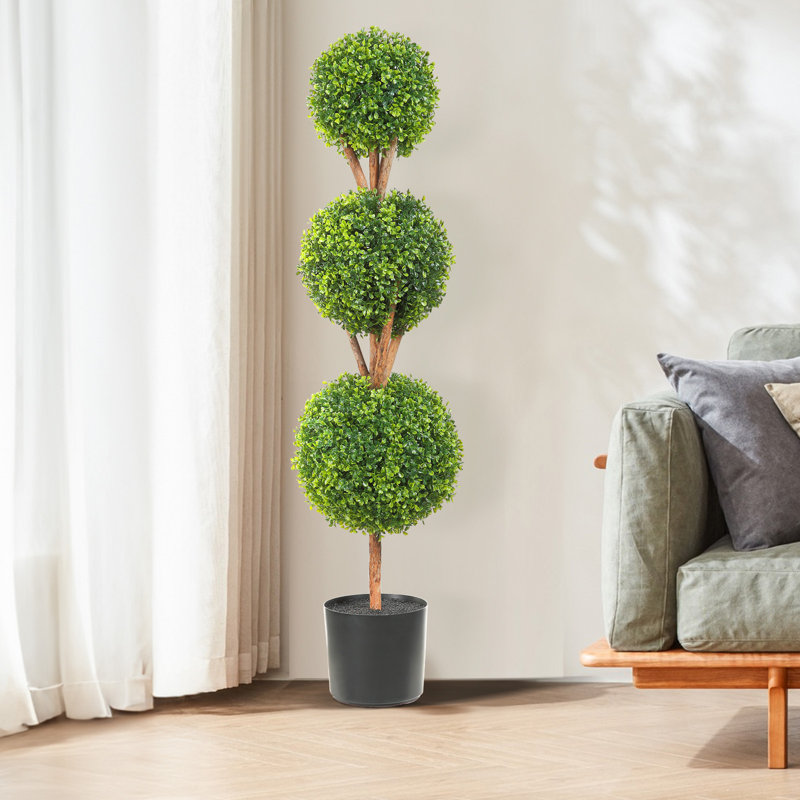 48" Artificial Boxwood Topiary in Pot