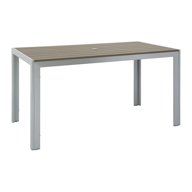 Table de salle à manger Ellenton, Gris argenté, Brun