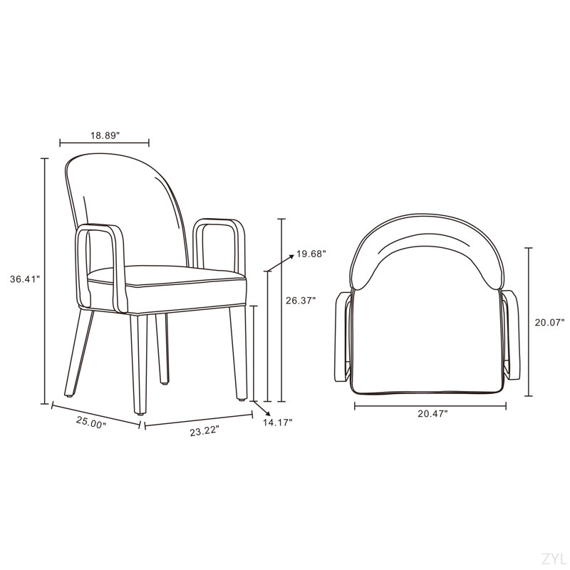 Fauteuil sophistiqué rembourré en bois classique