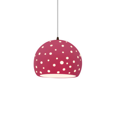 Luminaire suspendu sphère 1 lumière perforée - noir brillant - laiton antique - l 7 po x H 6 po - DEL dédiée - cordon blanc