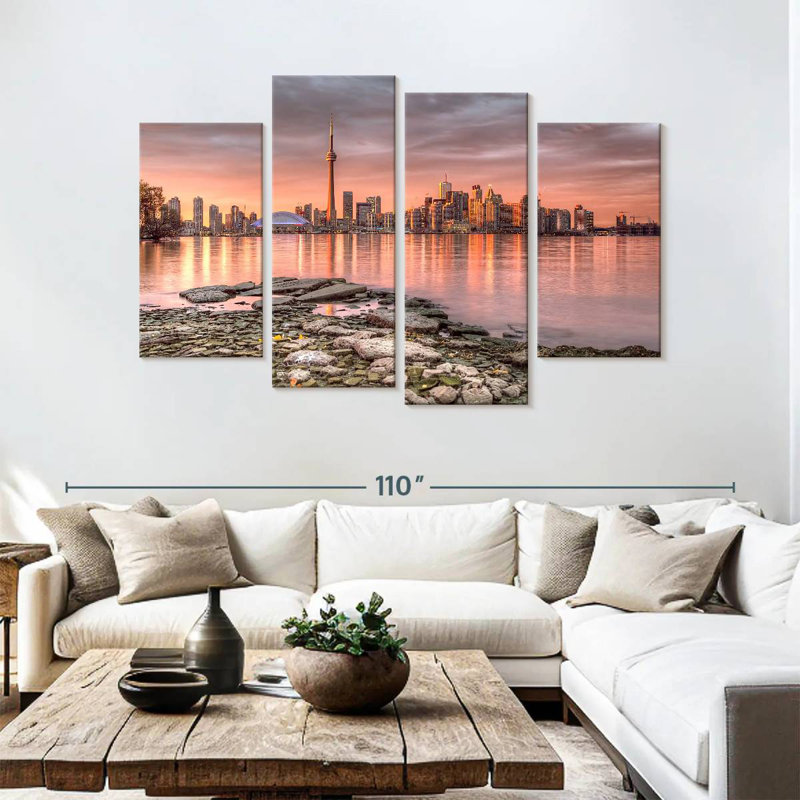 Nicci, coucher de soleil sur l'horizon de Toronto, H 54 po x l 84 po