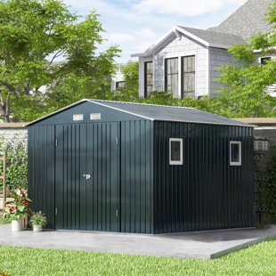 Outdoor Metal Storage Shed with Windows