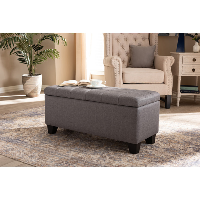 Repose-pieds rangement touffeté Kanyi, Gris