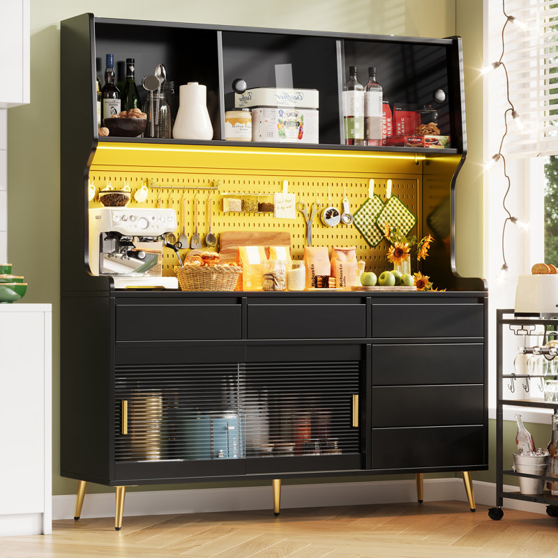 171cm Kitchen Pantry, Black