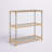 Metal 2 Shelf Gold Console Table with Clear Glass Top and Acrylic Legs