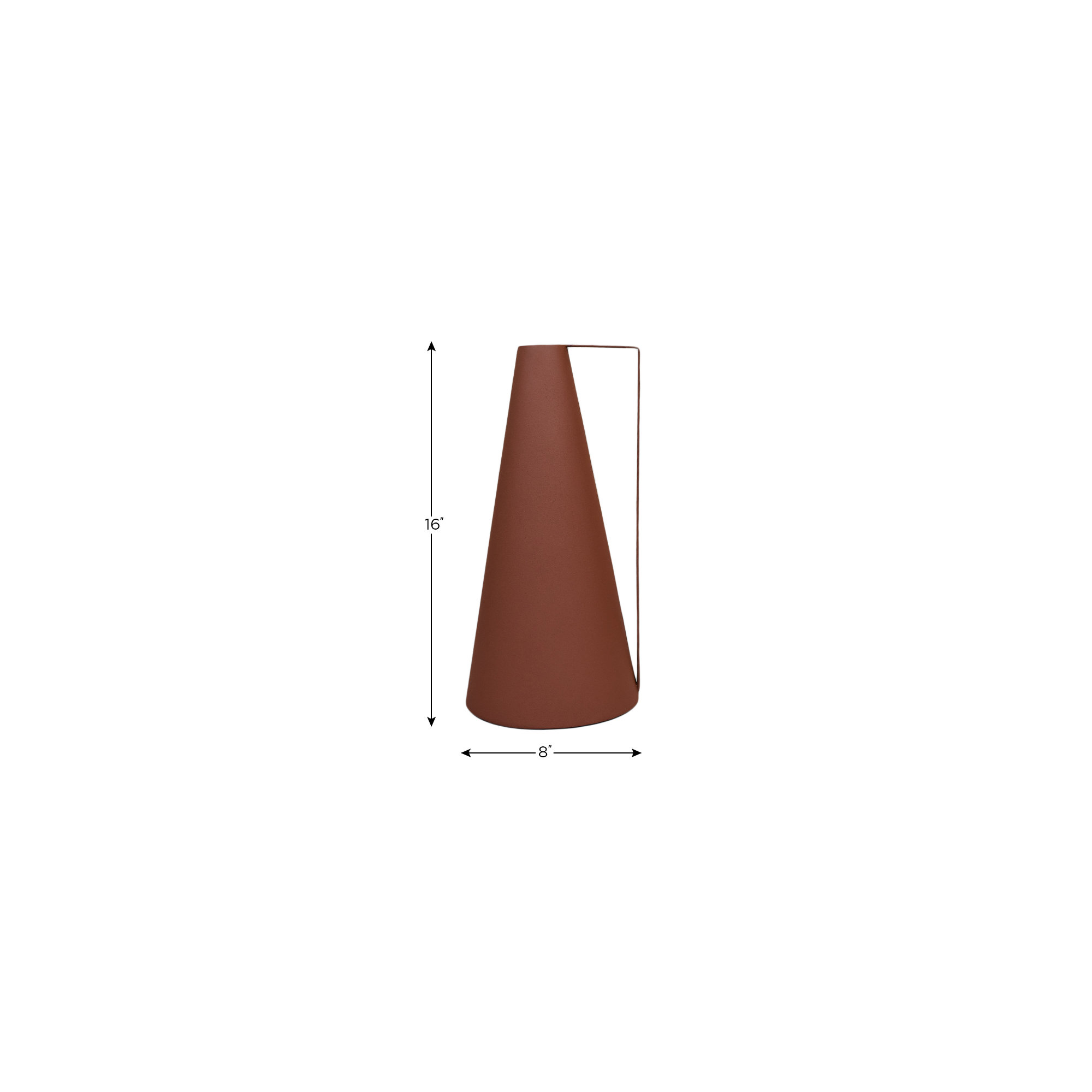 Sanita Handmade Metal Table Vase, Orange, 16" H x 8" W x 8" D