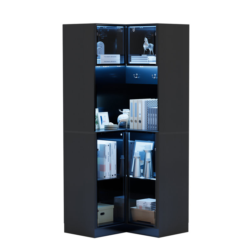 Vitrine de coin avec lumière DEL