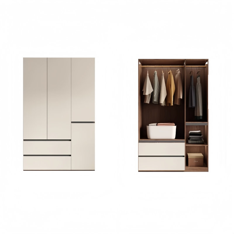 Garde-robe simple de style crème, 78.74" H x 47.24" W x 23.62" D