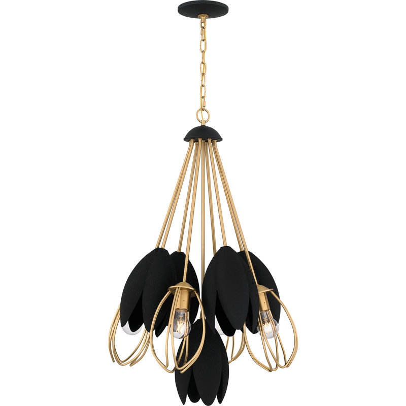 Giulian 4-Light Brushed Weathered Brass Pendant Light