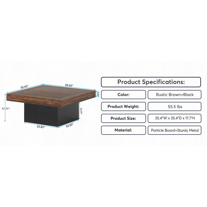 Table basse 35,4 po Farmhouse Square