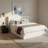 Large-Capacity Upholstered Storage Bed With Drawers,Beige,King