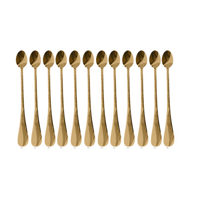 Caccia Ice Tea Spoon - 12 Pieces - Gold