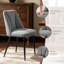Modern Linen/Suede Upholstered Dining Chair with 8cm Thickened Cushion-417306424-417306426